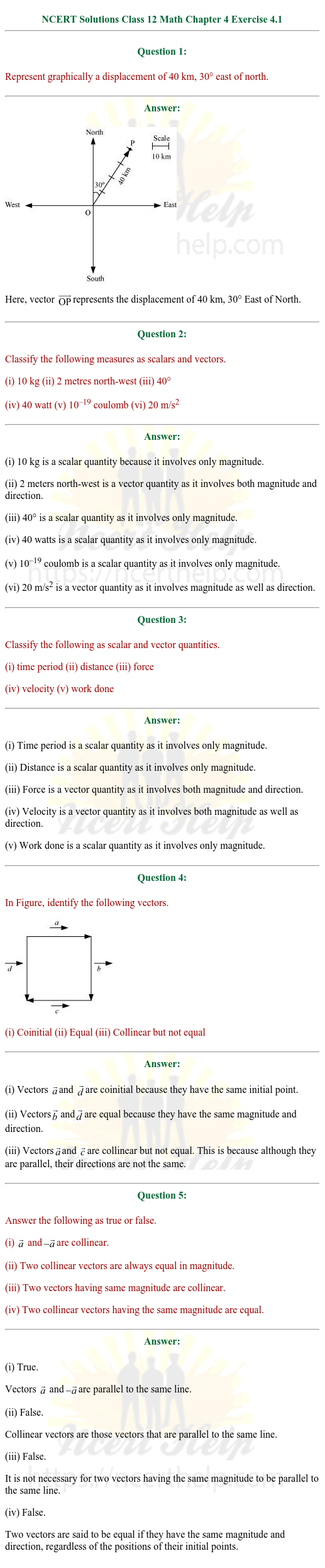 ex.10.1 Class 12 Math Chapter 10 ncert solutions