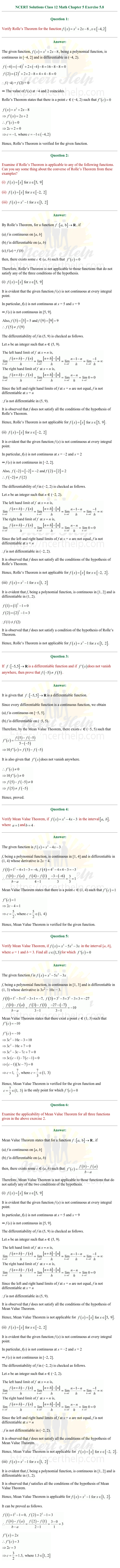 ex.5.8 Class 12 Math Chapter 5 ncert solutions