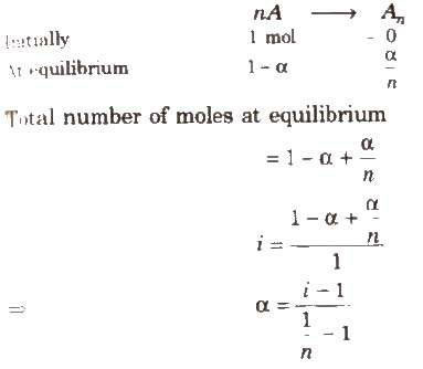 Degree of Association (α) and van’t Hoff Factor (i)