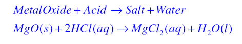 reaction of metal oxide with acid